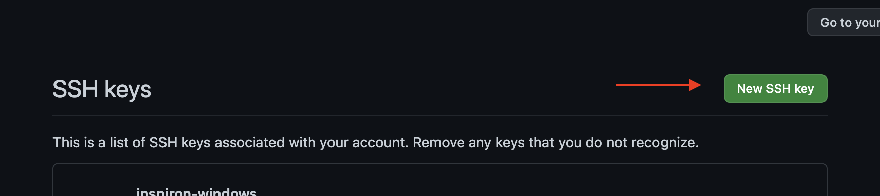 Github SSH and GPG keys page